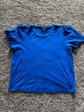 Draper James Royal Blue Eyelet Sleeve Short Sleeve Tee